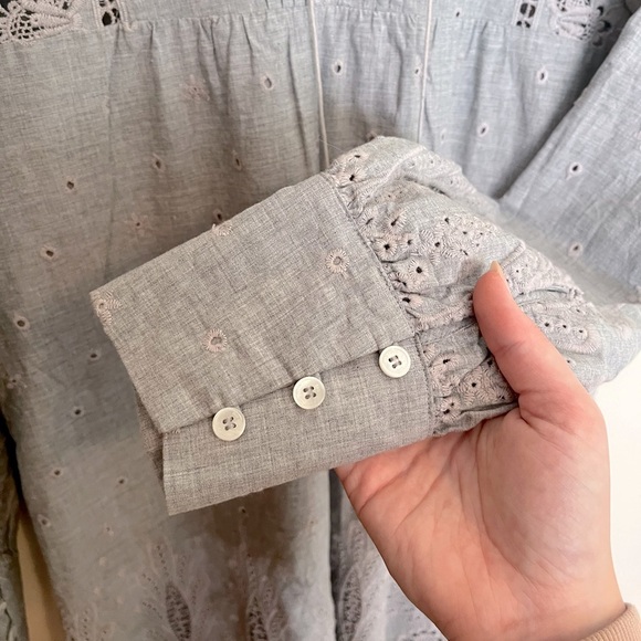 Sea New York Gray Eyelet Ruffled Mini Dress - Picture 6 of 9